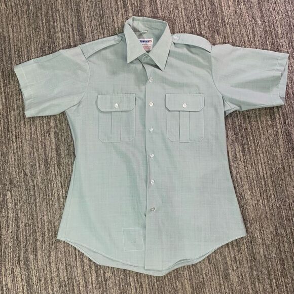 Propper Mens Size XS Outdoor Tactical Button Front‎ Shirt Green Short Sleeve - Picture 1 of 5